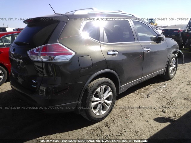 5N1AT2MTXEC857567 - 2014 NISSAN ROGUE S/SL/SV GRAY photo 4