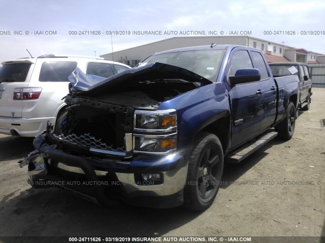 1GCVKRECXEZ194482 - 2014 CHEVROLET SILVERADO K1500 LT BLUE photo 2