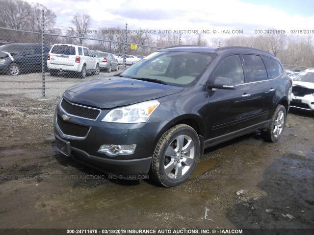 1GNKRGED1CJ388400 - 2012 CHEVROLET TRAVERSE LT BLUE photo 2