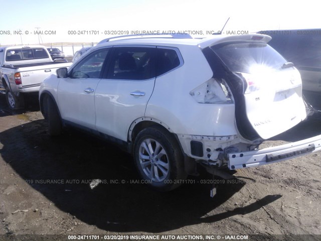 KNMAT2MT6GP692424 - 2016 NISSAN ROGUE S/SL/SV WHITE photo 3