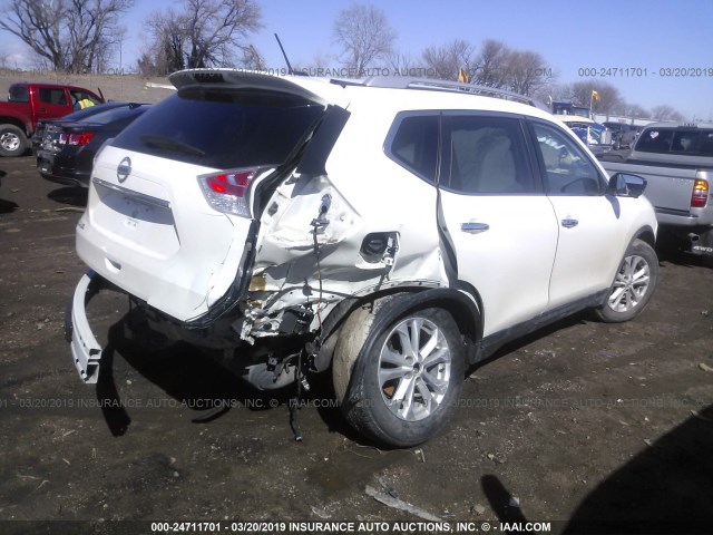 KNMAT2MT6GP692424 - 2016 NISSAN ROGUE S/SL/SV WHITE photo 4