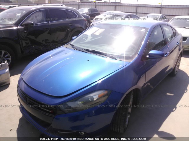 1C3CDFBB7ED677425 - 2014 DODGE DART SXT BLUE photo 2