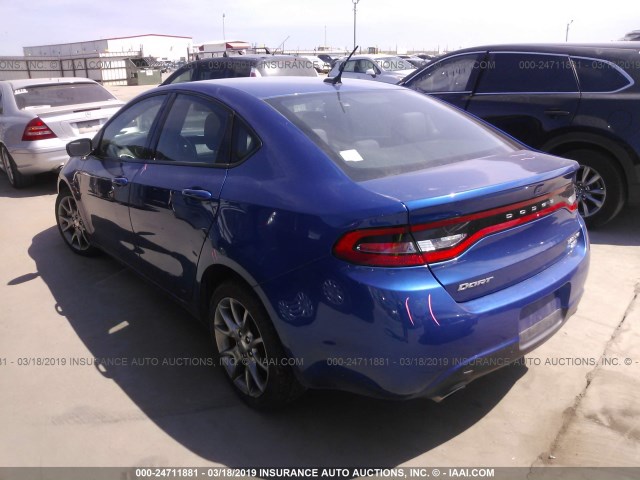 1C3CDFBB7ED677425 - 2014 DODGE DART SXT BLUE photo 3