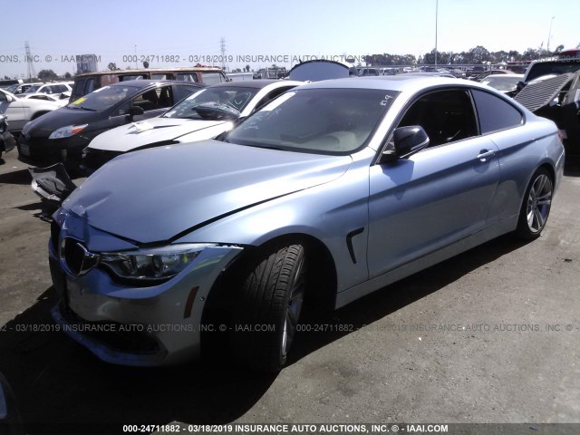 WBA3R1C55EF774505 - 2014 BMW 435 I BLUE photo 2