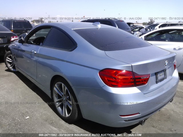 WBA3R1C55EF774505 - 2014 BMW 435 I BLUE photo 3