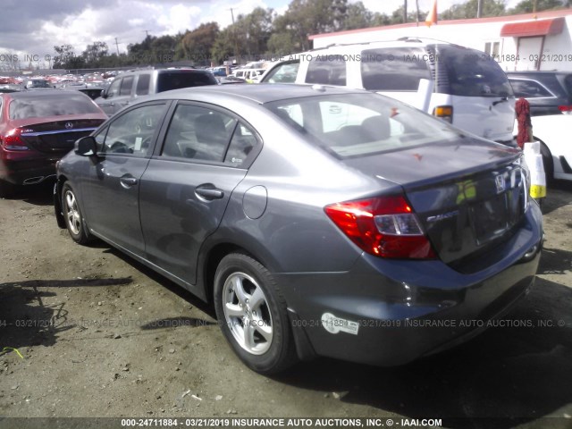 19XFB5F59CE000028 - 2012 HONDA CIVIC NATURAL GAS GRAY photo 3