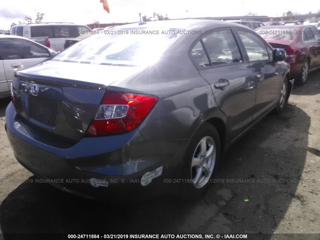 19XFB5F59CE000028 - 2012 HONDA CIVIC NATURAL GAS GRAY photo 4