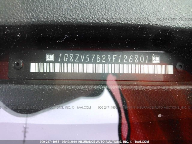 1G8ZV57B29F126801 - 2009 SATURN AURA XR BURGUNDY photo 9