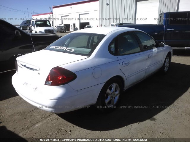 1FAFP55241A252512 - 2001 FORD TAURUS SES WHITE photo 4