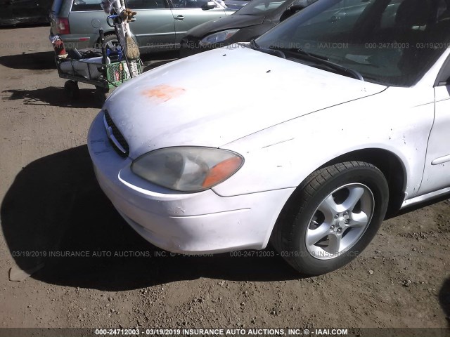 1FAFP55241A252512 - 2001 FORD TAURUS SES WHITE photo 6