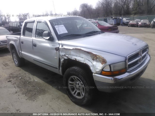 1B7GG2AX01S202800 - 2001 DODGE DAKOTA QUAD SILVER photo 1