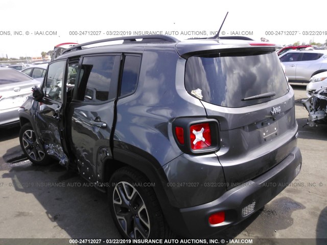 ZACCJABB6HPE56492 - 2017 JEEP RENEGADE LATITUDE GRAY photo 3