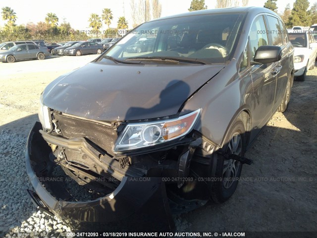 5FNRL5H63BB064638 - 2011 HONDA ODYSSEY EXL GRAY photo 2