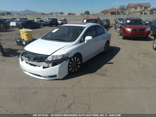 19XFA16969E036492 - 2009 HONDA CIVIC EXL WHITE photo 2