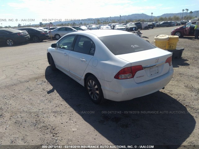 19XFA16969E036492 - 2009 HONDA CIVIC EXL WHITE photo 3