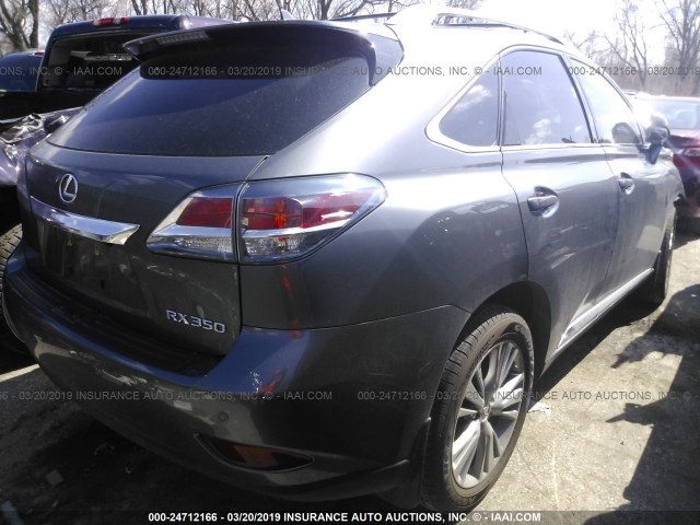 2T2BK1BA5DC223060 - 2013 LEXUS RX 350/BASE/F SPORT GRAY photo 4