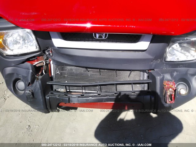 5J6YH28686L015301 - 2006 HONDA ELEMENT EX RED photo 6