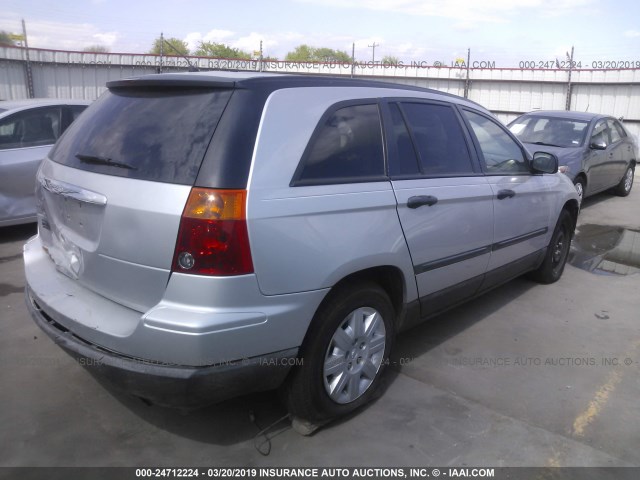 2A8GM48L58R619521 - 2008 CHRYSLER PACIFICA LX SILVER photo 4