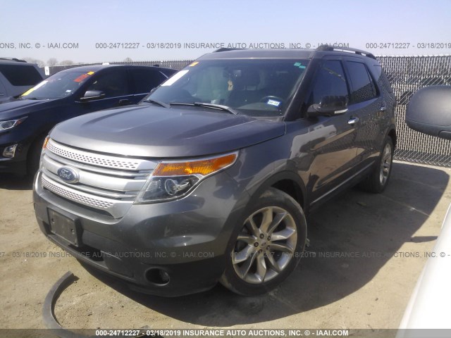 1FM5K7D83DGB39296 - 2013 FORD EXPLORER XLT GRAY photo 2