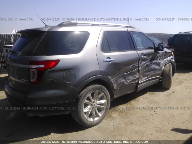 1FM5K7D83DGB39296 - 2013 FORD EXPLORER XLT GRAY photo 4