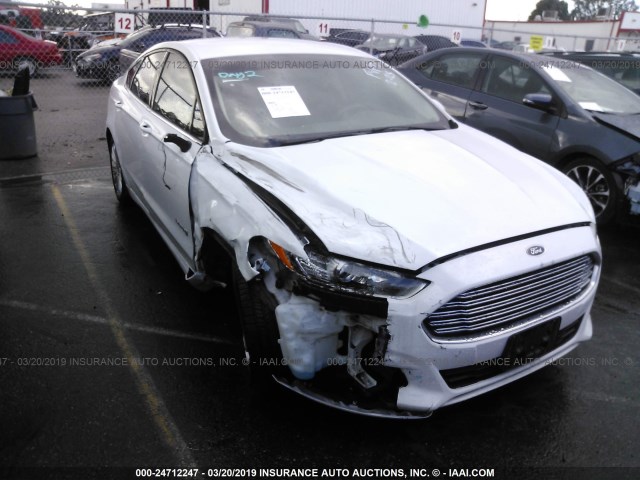 3FA6P0LU2FR170413 - 2015 FORD FUSION SE HYBRID WHITE photo 1