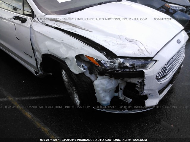 3FA6P0LU2FR170413 - 2015 FORD FUSION SE HYBRID WHITE photo 6