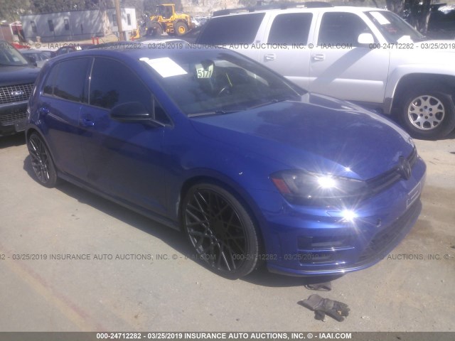 WVWUF7AU6GW030413 - 2016 VOLKSWAGEN GOLF R BLUE photo 1