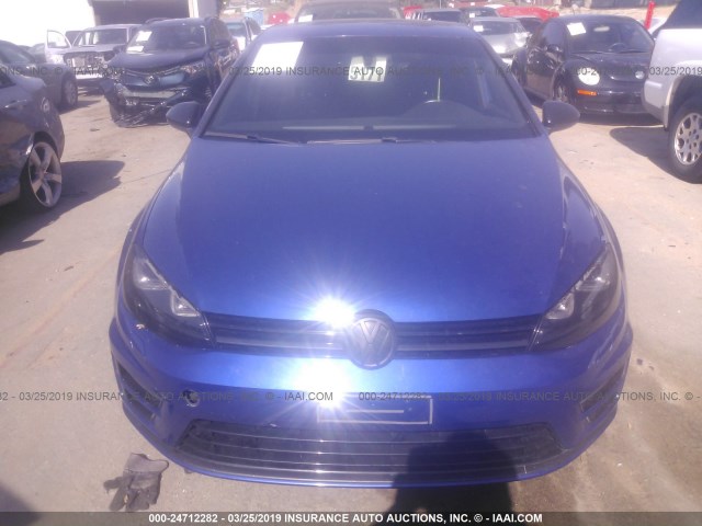 WVWUF7AU6GW030413 - 2016 VOLKSWAGEN GOLF R BLUE photo 6