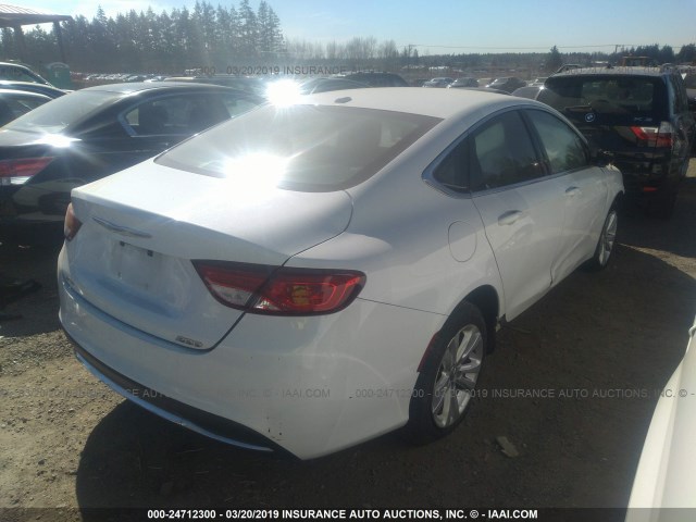 1C3CCCAB7FN734611 - 2015 CHRYSLER 200 LIMITED WHITE photo 4