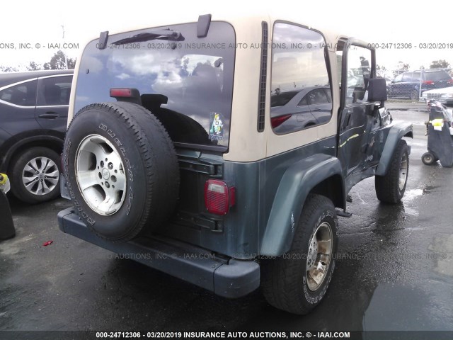 1J4FY49S4XP457792 - 1999 JEEP WRANGLER / TJ SAHARA GREEN photo 4