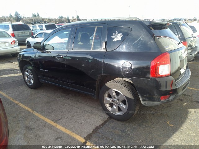 1C4NJCBA1DD168996 - 2013 JEEP COMPASS SPORT BLACK photo 3