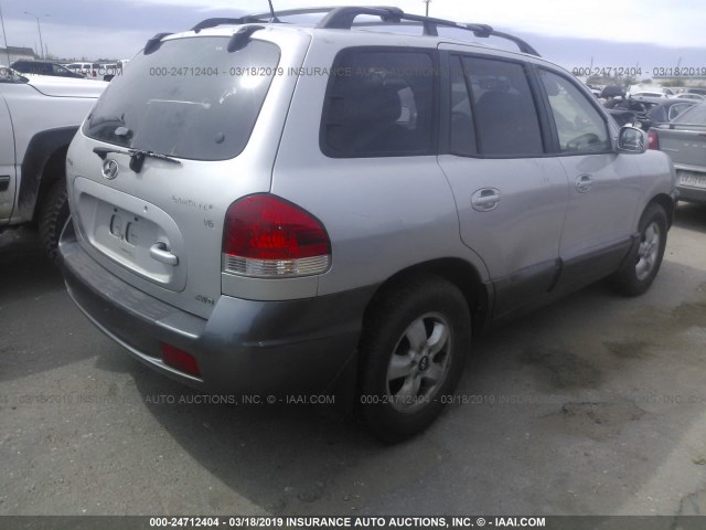 KM8SC73D06U090285 - 2006 HYUNDAI SANTA FE GLS/LIMITED SILVER photo 4