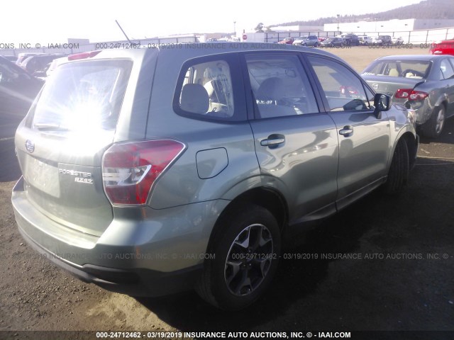 JF2SJAAC4EH428183 - 2014 SUBARU FORESTER 2.5I GREEN photo 4