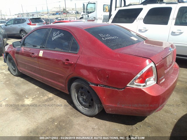 3FAFP06ZX6R179142 - 2006 FORD FUSION S RED photo 3