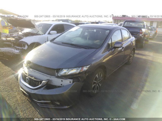 19XFB2F96DE031420 - 2013 HONDA CIVIC EXL GRAY photo 2