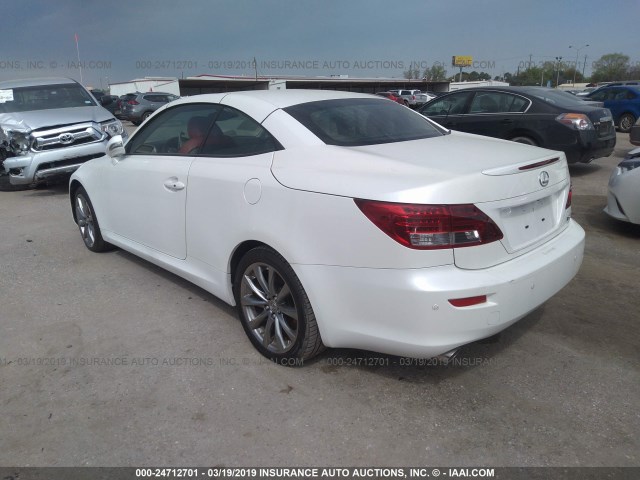 JTHFF2C23D2528707 - 2013 LEXUS IS 250 WHITE photo 3