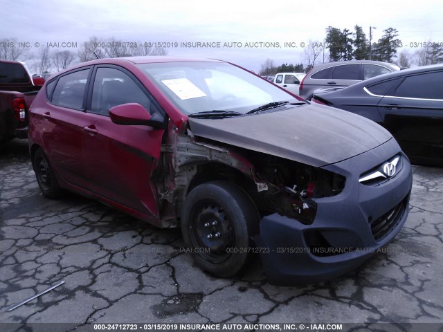 KMHCT5AE3DU136175 - 2013 HYUNDAI ACCENT GLS/GS RED photo 1