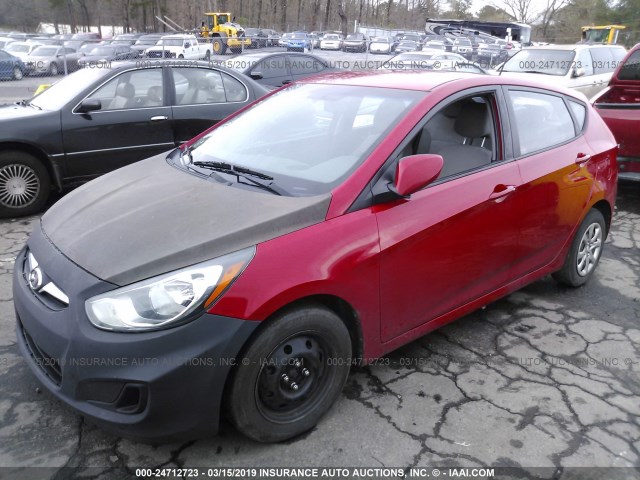 KMHCT5AE3DU136175 - 2013 HYUNDAI ACCENT GLS/GS RED photo 2