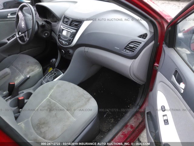 KMHCT5AE3DU136175 - 2013 HYUNDAI ACCENT GLS/GS RED photo 5