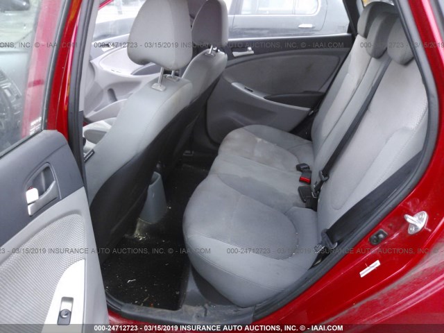 KMHCT5AE3DU136175 - 2013 HYUNDAI ACCENT GLS/GS RED photo 8