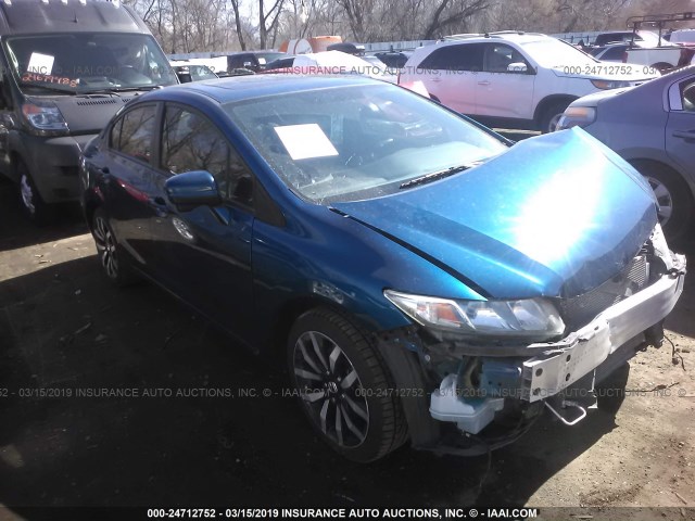 2HGFB2F98FH512326 - 2015 HONDA CIVIC EXL BLUE photo 1