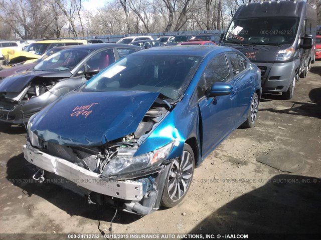 2HGFB2F98FH512326 - 2015 HONDA CIVIC EXL BLUE photo 2