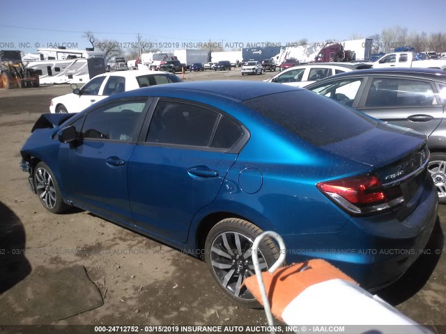 2HGFB2F98FH512326 - 2015 HONDA CIVIC EXL BLUE photo 3