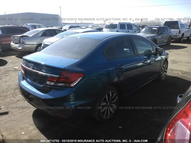 2HGFB2F98FH512326 - 2015 HONDA CIVIC EXL BLUE photo 4