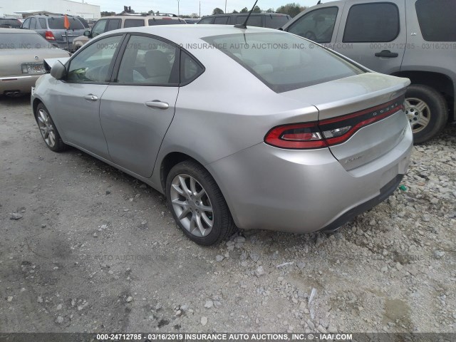 1C3CDFBH2DD117833 - 2013 DODGE DART SXT SILVER photo 3