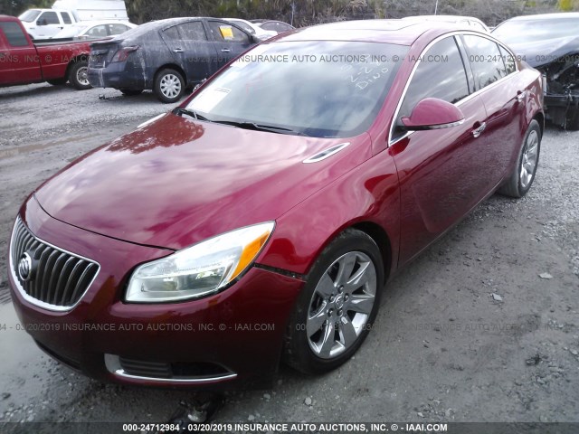 2G4GS5EVXD9249763 - 2013 BUICK REGAL PREMIUM RED photo 2