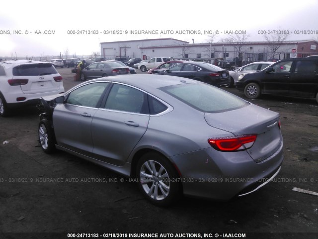 1C3CCCABXFN696274 - 2015 CHRYSLER 200 LIMITED SILVER photo 3