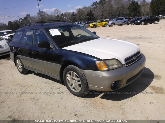 4S3BH6655Y7602712 - 2000 SUBARU LEGACY OUTBACK BLUE photo 1