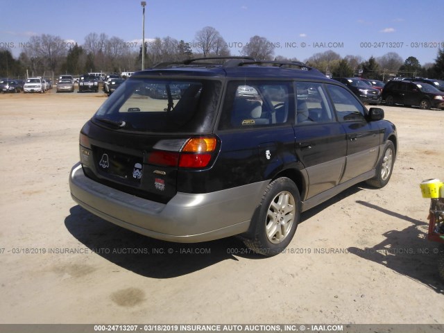 4S3BH6655Y7602712 - 2000 SUBARU LEGACY OUTBACK BLUE photo 4