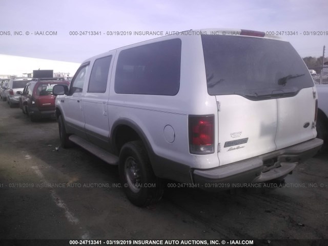 1FMNU45S34ED58421 - 2004 FORD EXCURSION EDDIE BAUER WHITE photo 3